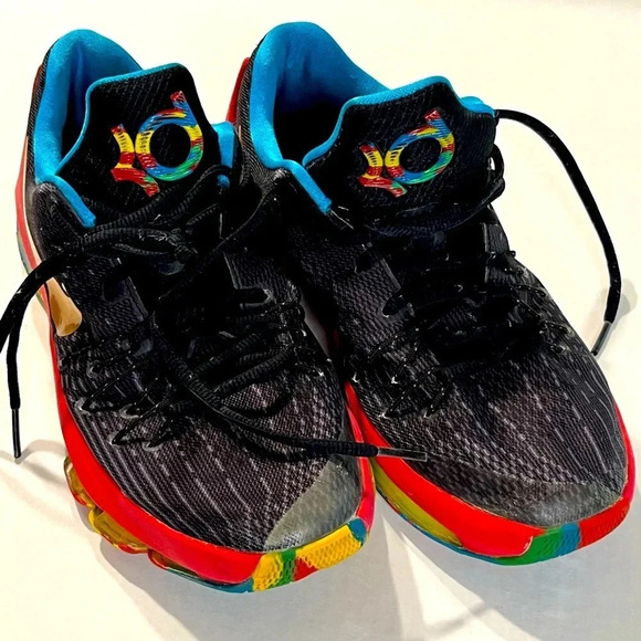 Nike KD8 GS Money Ball Multi color Basketballs Tennis shoes size 6.5Y red/blue - Picture 5 of 17